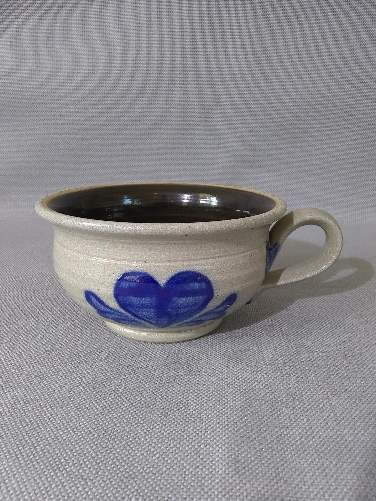 Blue Decorated Rowe Pottery Nappy Bowl -1992