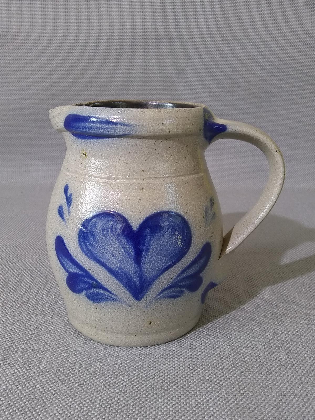 Blue Decorated Rowe Pottery Pitcher