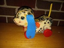 Vintage Children's Toy - Playful Puppy Pull Toy