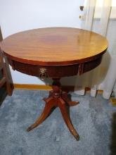 Antique Mahogany Duncan Phyfe Single Drawer Table