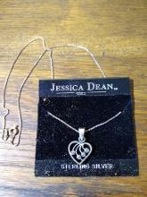 Jewelry - Jessica Dean Sterling Silver Heart and Rhinestone Pendant w/ Necklace