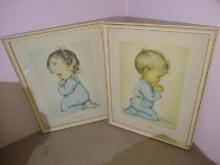 Pair Framed Prints - Praying Boy & Girl