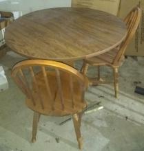 Laminate Round Dining Table w/ 2 Chairs