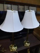 Pair Contemporary Brass Lamps