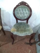 Antique Victorian Mahogany Tuft Back Side Chair