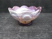 Vintage Amethyst Slag Glass Bowl