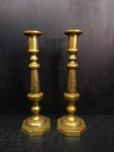 Pair Tall Brass Candlesticks