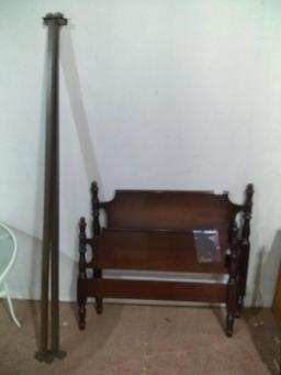 Vintage Mahogany Single Bed with Rails