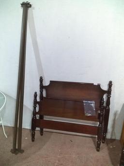Vintage Mahogany Single Bed with Rails