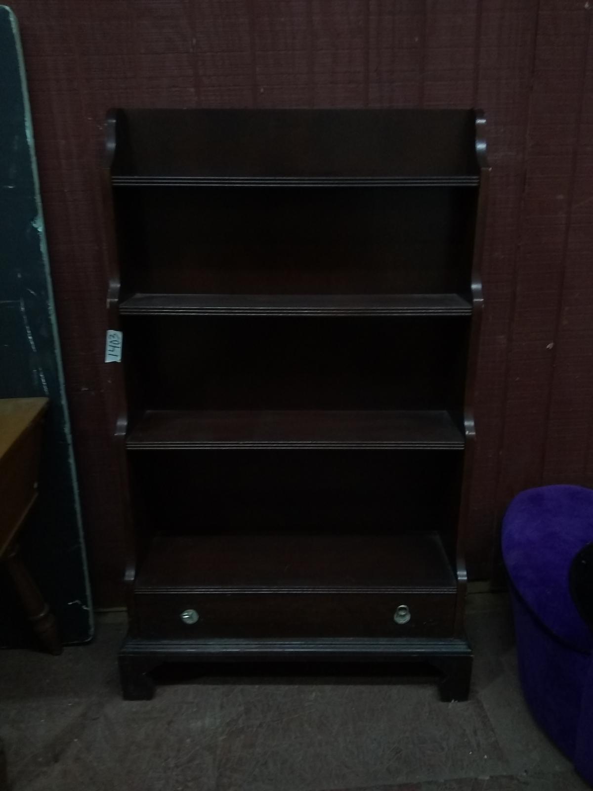 Contemporary Mahogany Bookcase with Single Drawer