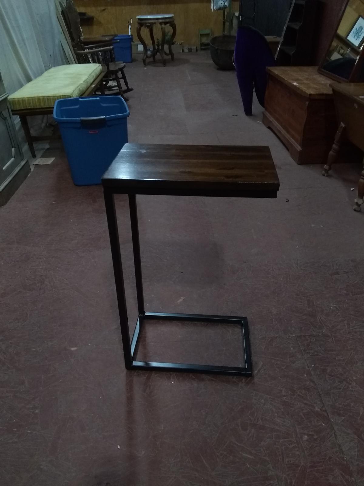 Contemporary Metal and Wood Decorator Table