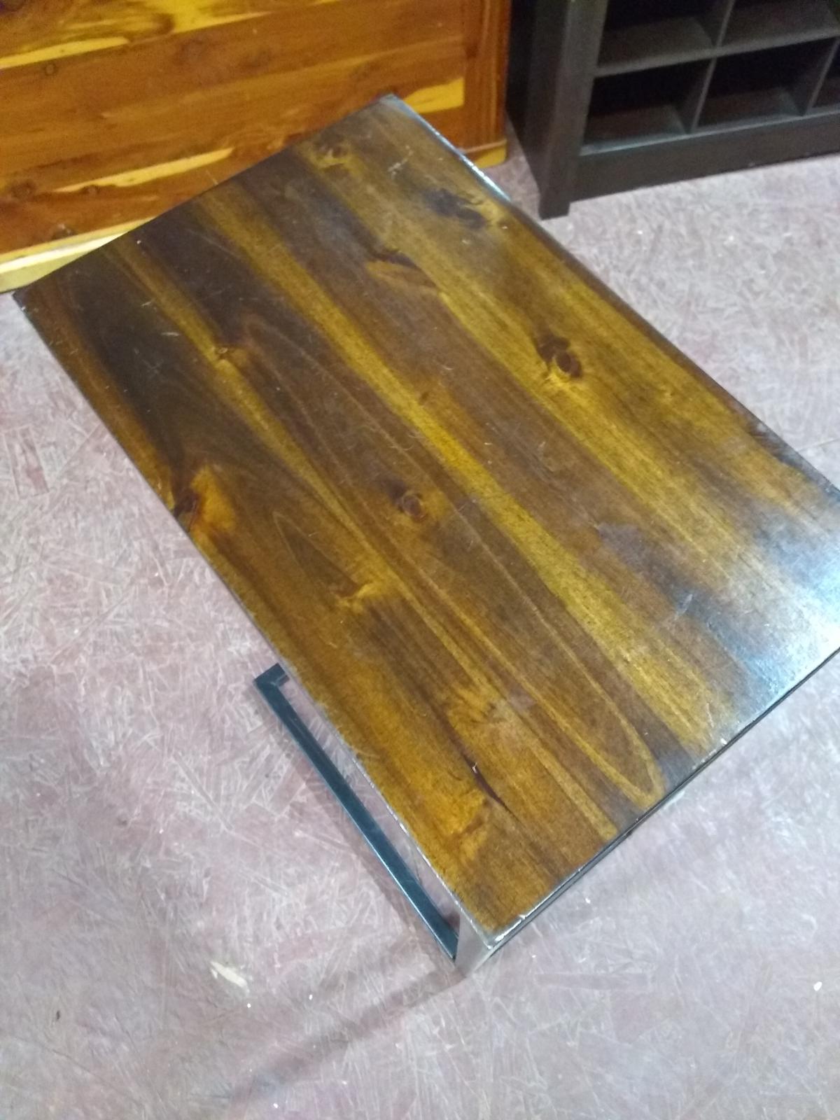 Contemporary Metal and Wood Decorator Table