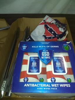 BL- Grill Tongs, Wet Wipes, Nylon Flag