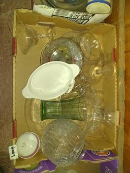 BL-Assorted Glass Stems, Platter, Glasses, Globe