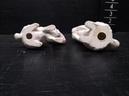 Pair Novelty Ceramic Rabbits