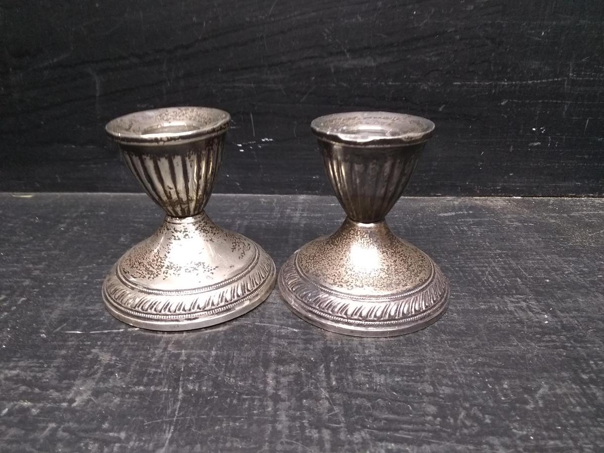 Pair Weighted Sterling Silver Candlesticks