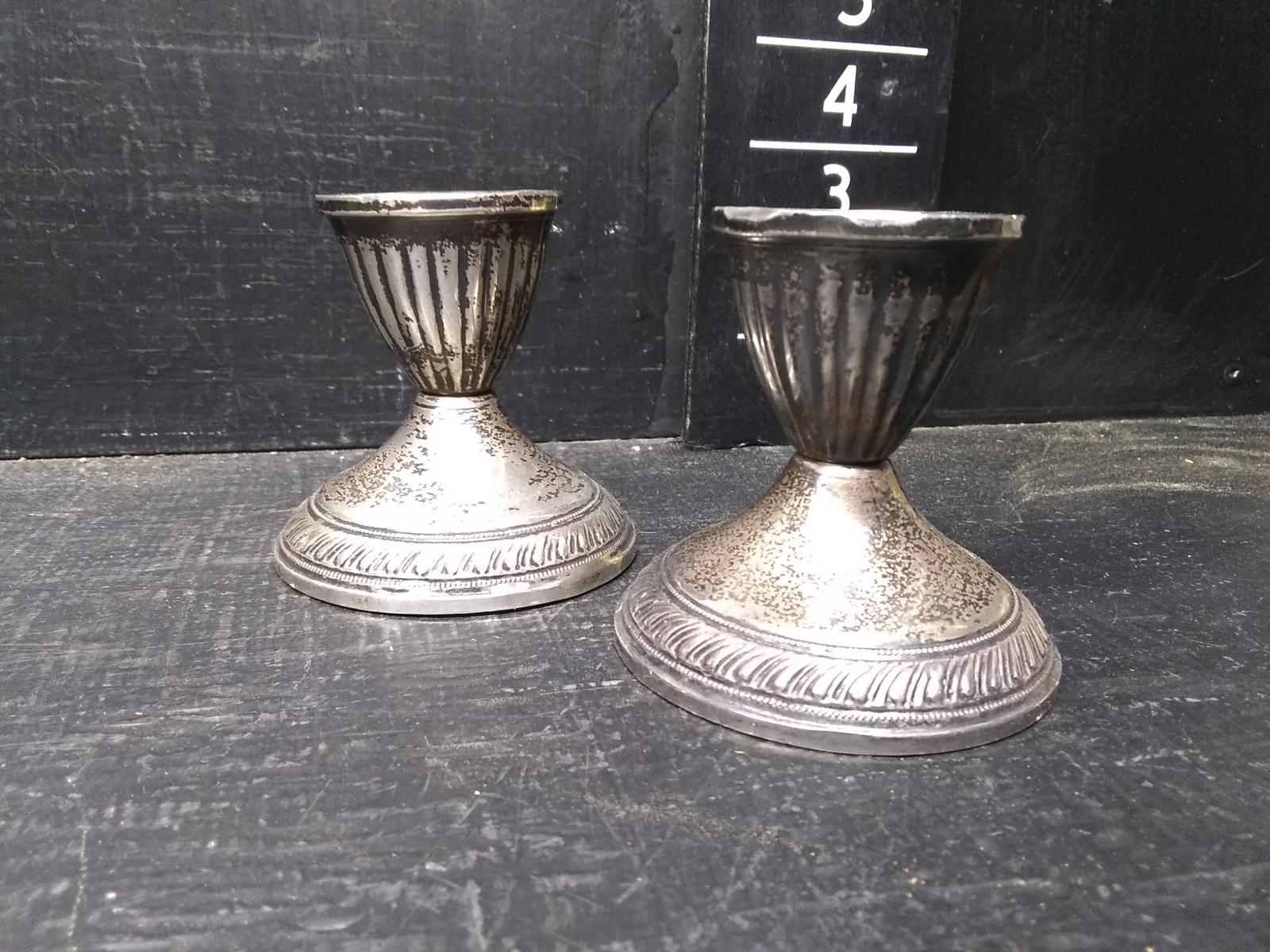 Pair Weighted Sterling Silver Candlesticks