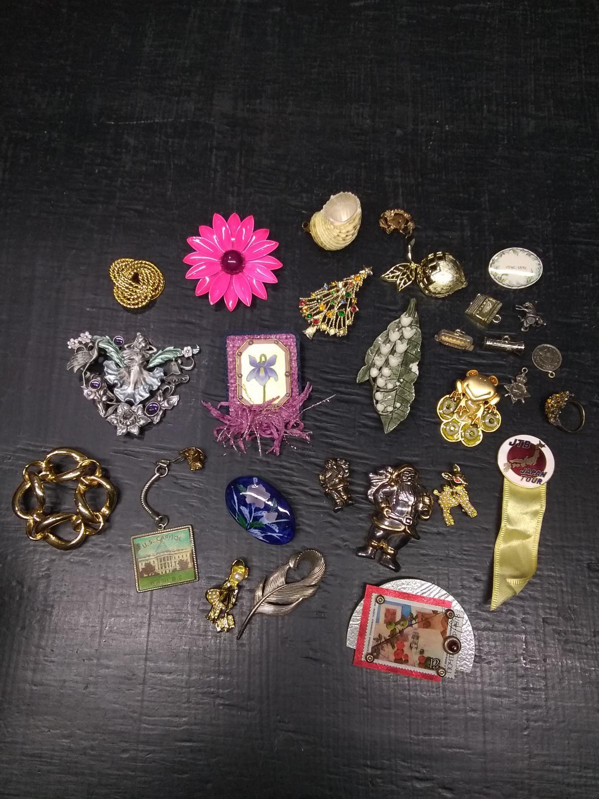 Assorted Costume Jewelry-Brooches and Novelty Pins