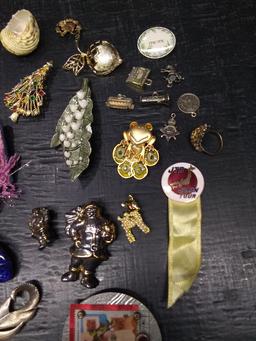 Assorted Costume Jewelry-Brooches and Novelty Pins