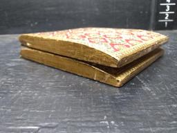 Vintage Hand painted and Brass Bookends