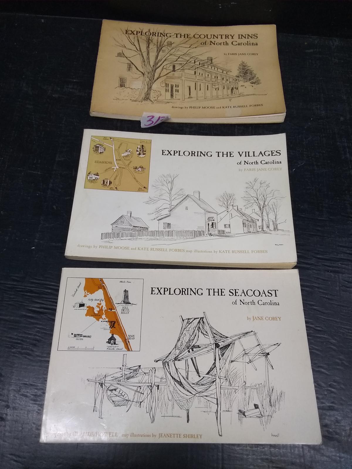 3 Book Set-PB -Exploring the Coast/Villages/Country Inns of NC