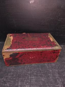 Vintage Schrafft's Crimson Chest Chocolate Tin