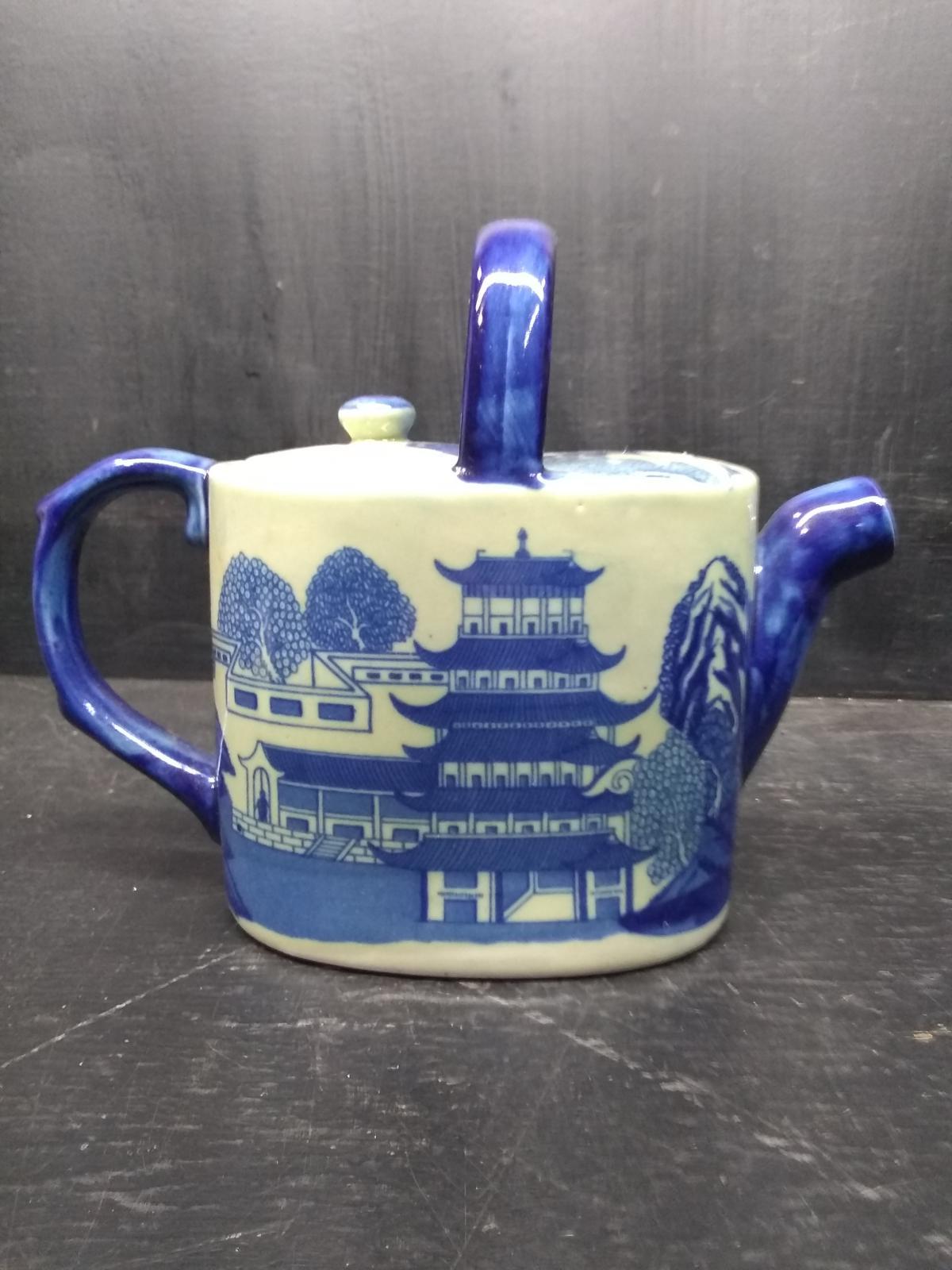 Contemporary Flow Blue Victoria Ware Ironstone Teapot