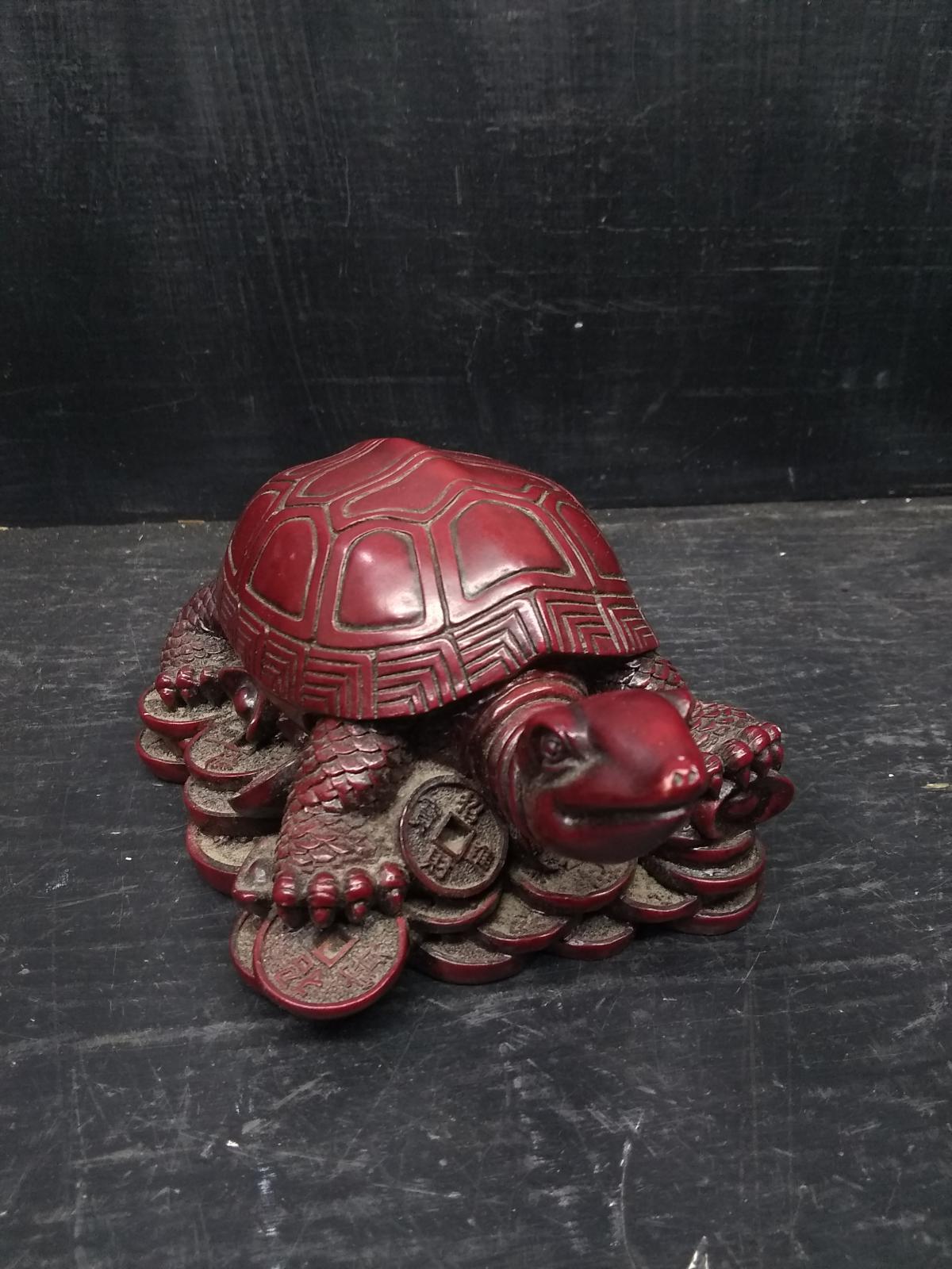 Chinese Red Resin Luck Turtle