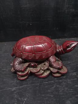 Chinese Red Resin Luck Turtle