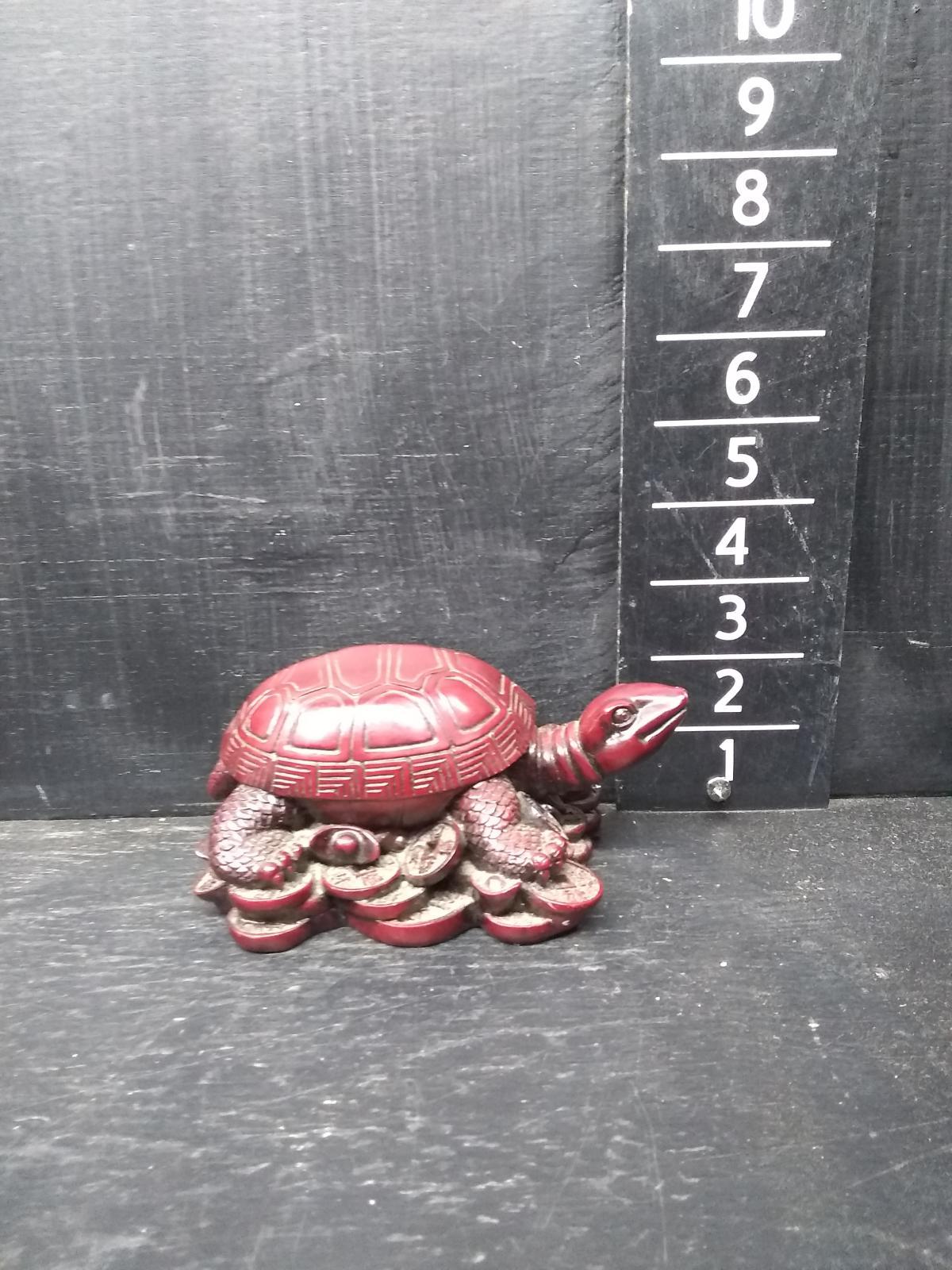 Chinese Red Resin Luck Turtle