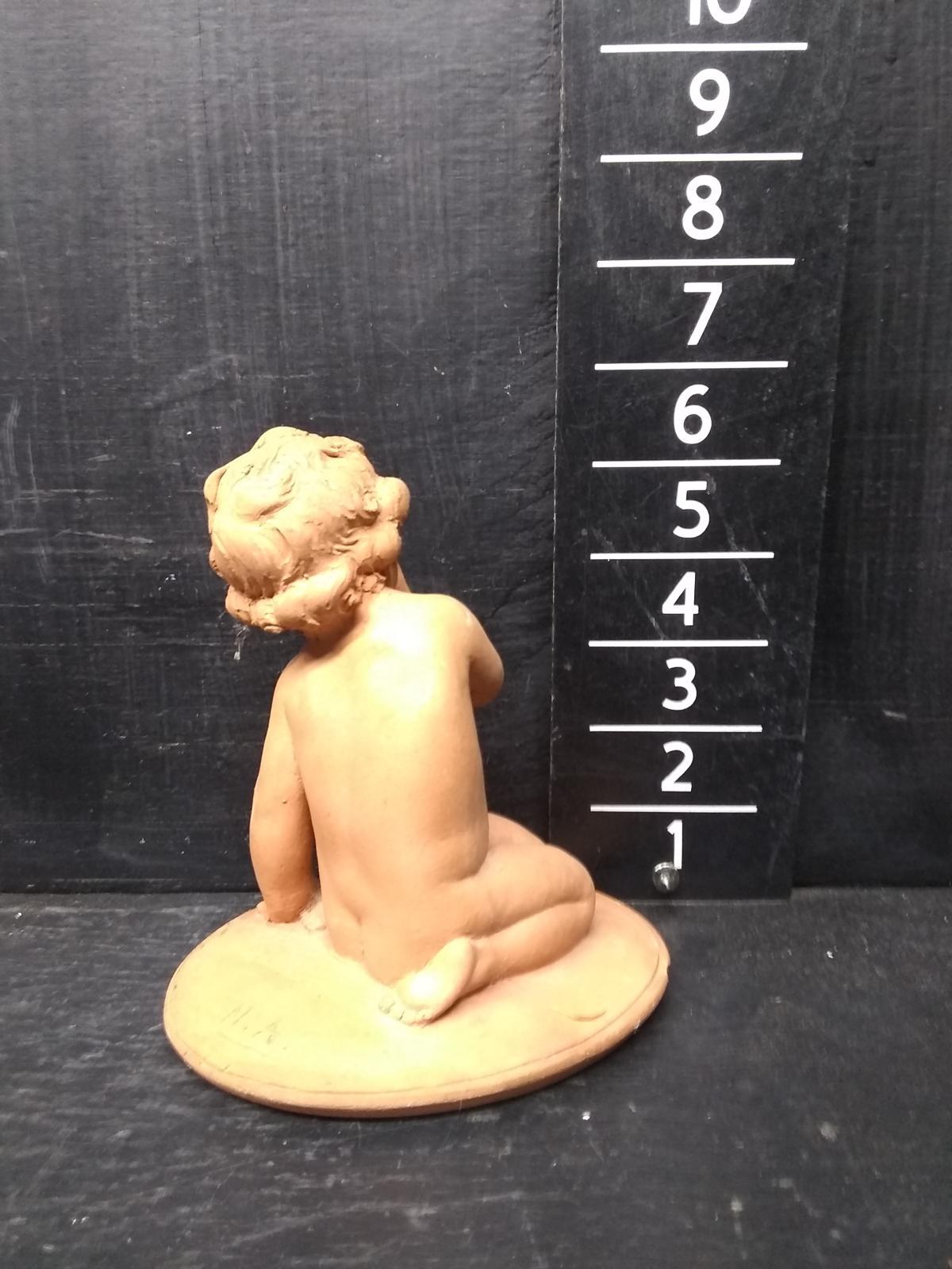 Terra Cotta Figure-Boy Eating Pie