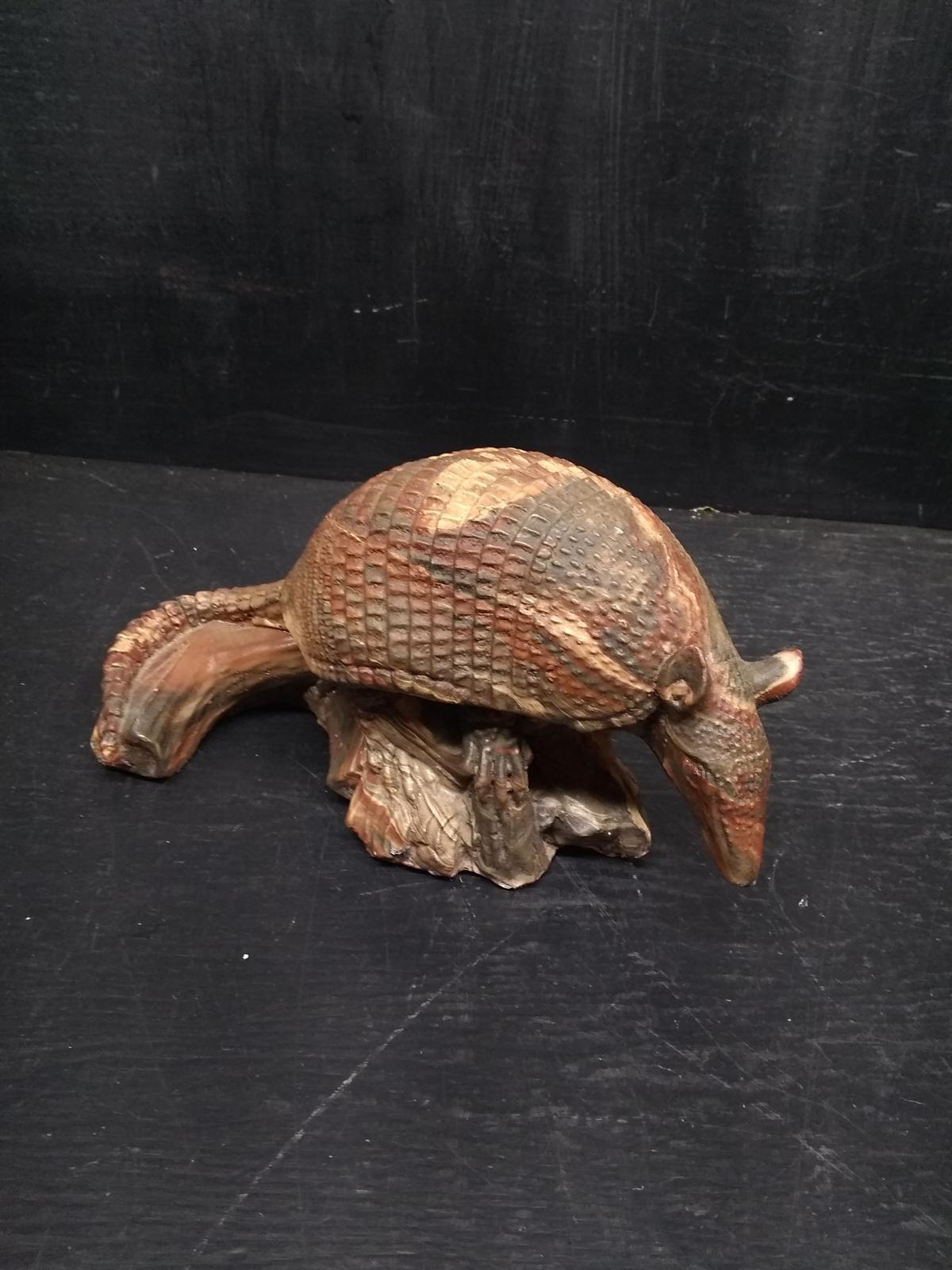 Faux Marble Armadillo Statue