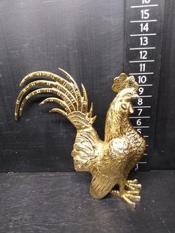 Brass Rooster Statue