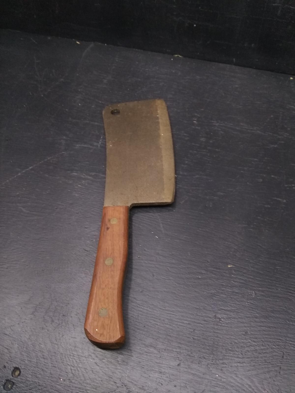 Antique BBQ Cleaver with Oak Handle by Mohawk 628