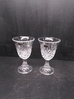 Pair Lead Crystal Stemmed Glasses