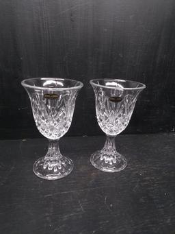 Pair Lead Crystal Stemmed Glasses