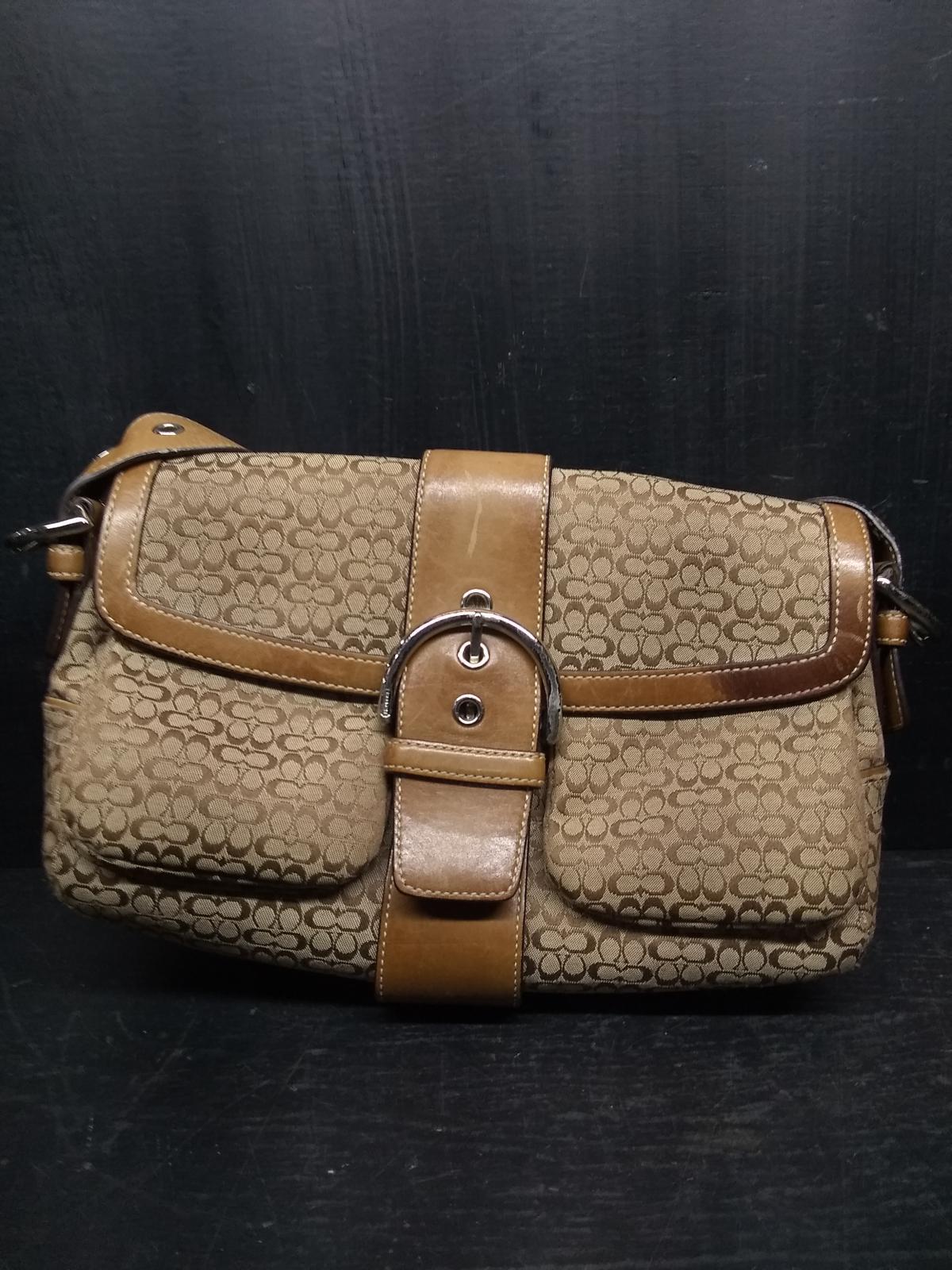 Unauthenticated Fabric Coach Purse with Buckle