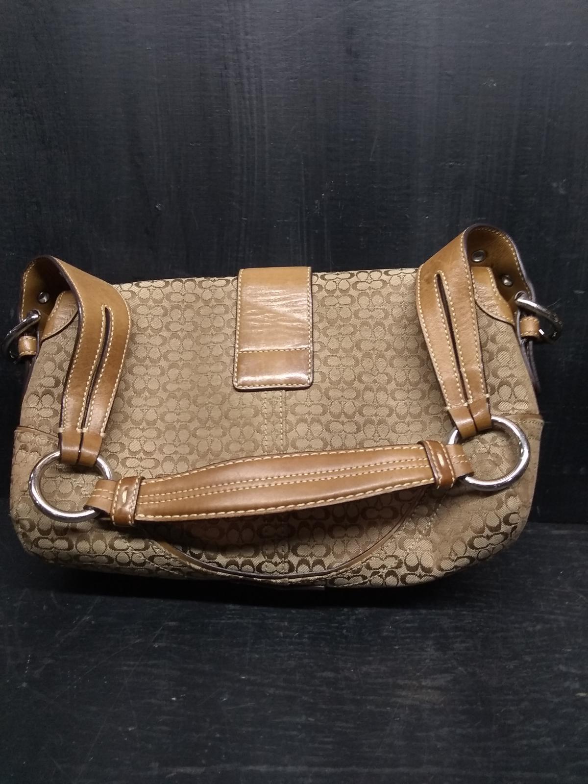 Unauthenticated Fabric Coach Purse with Buckle