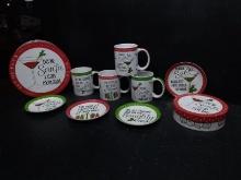 4 Dear Santa "I've Been Good Mugs" with Dear Santa Novelty Plates