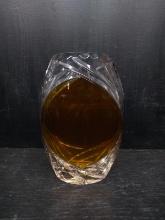 Studio Art Glass Amber and Crystal Vase