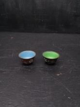 Pair Miniature Cloisonne Bowls