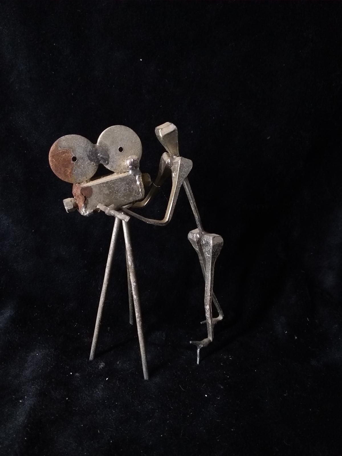 Artisan Metal Art Sculpture - Man Behind The Camera