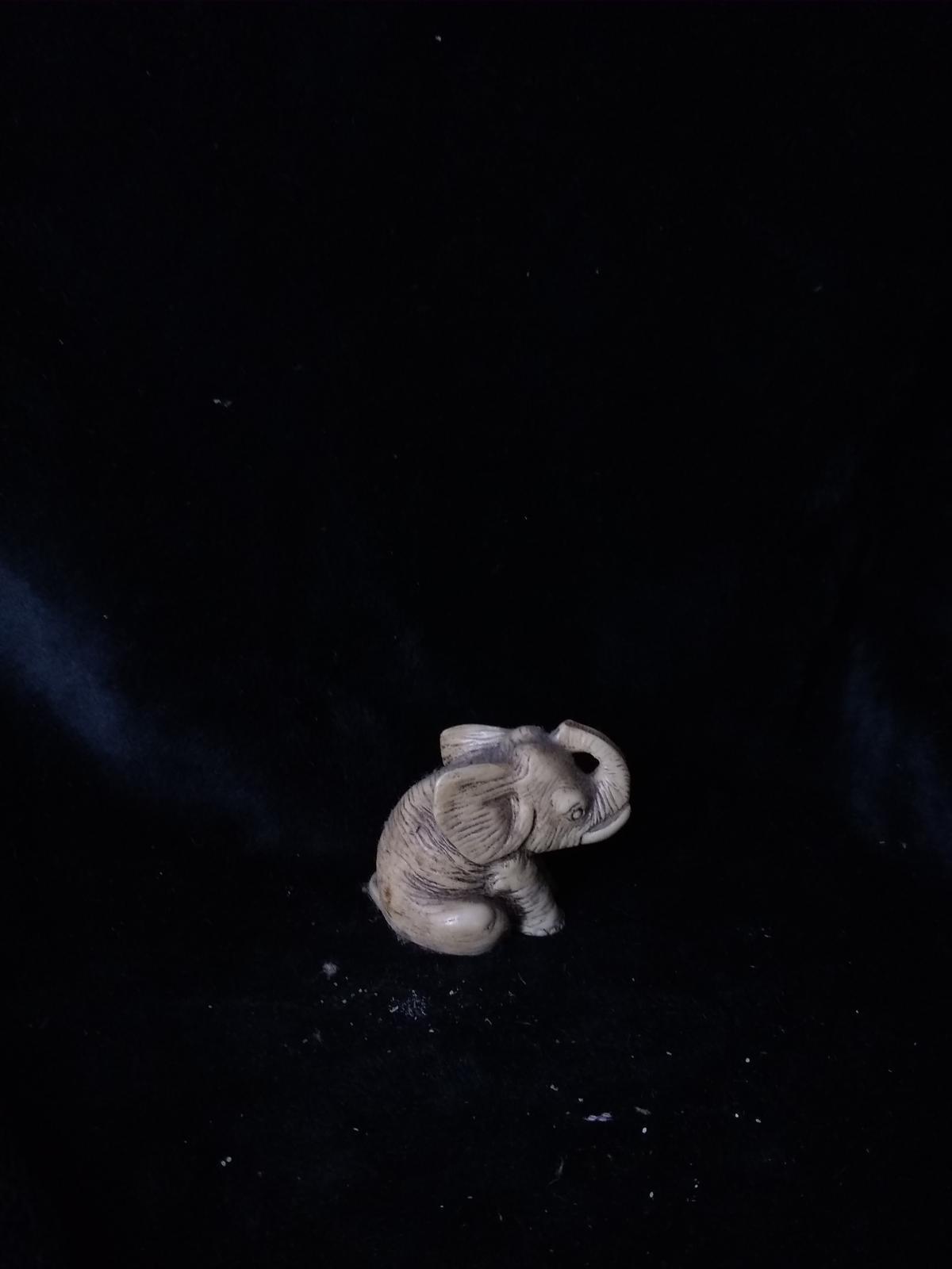 Carved Resin Elephant Figure