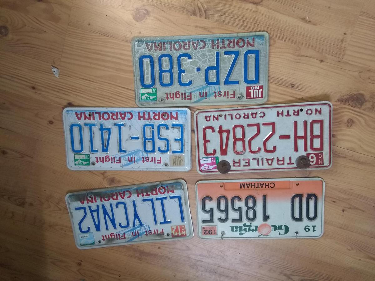 Collection Assorted Metal Car Tags