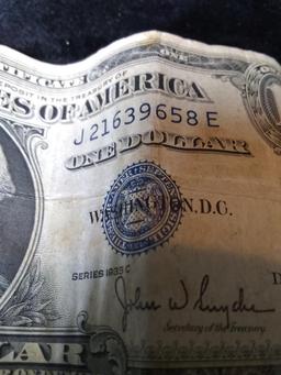 1935C Silver Certificate One Dollar Note