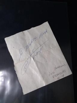 Authenticated Autograph Signed Paper - Joe Frazier 8/1974