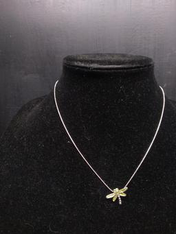 Costume Jewelry-Necklace with Dragonfly Pendant