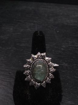 Jewelry-Ring with Polished Stone-Labarodorite size 8