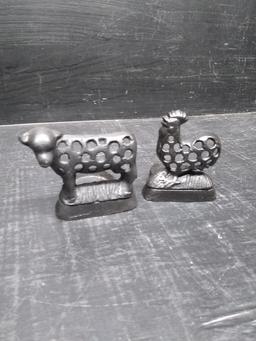 Cast Iron Rooster and Lamb Tea Lights