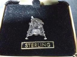 Sterling Silver Apollo Landing Tie Tack  2.5 grams